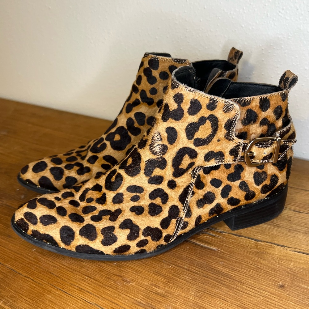 Steven by Steve Madden Animal Print Ankle Boots Size 9.5